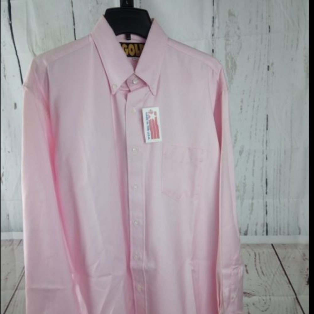 Gold 24K Premium Size L Pink LS Dress Shirt